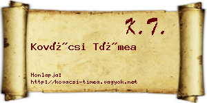 Kovácsi Tímea névjegykártya